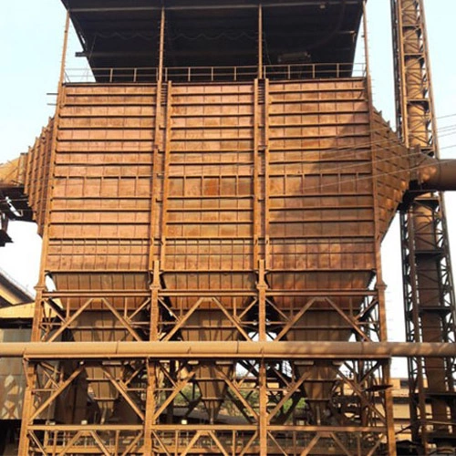 Blue electrostatic precipitator system for dust collection.