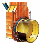 Rotary kiln seal assembly for preventing heat loss and gas leakage in cement manufacturing.