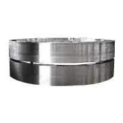 Heavy-duty rotary kiln tyre riding ring for cement kiln support and rotation.